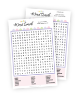 A beautifully designed printable for the Easter-themed 'Word Search'. This one is a classic! The player is given a list of Easter-related words and must try to find them among almost 300 letters. The words can appear horizontally or diagonally, and even backwards! An answer key is included if you give up.