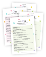 A beautifully designed printable for the Easter-themed Quiz for adults. XYZ