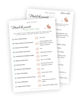 A beautifully designed printable for the Baby Shower game ‘Match the Parents with Their Kids’. This game is about matching up 14 well-known fictional parents with their kids, all from TV shows, movies, and stories. A beautifully designed printable for the Baby Shower game ‘Match the Parents with Their Kids’. This game is about matching up 14 well-known fictional parents with their kids, all from TV shows, movies, and stories.