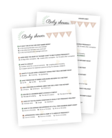 A beautifully designed printable for the Baby Shower game ‘Baby Shower Quiz’. The 10 questions are baby- and pregnancy-related and carefully chosen to be fun for both guests and the mother-to-be. A beautifully designed printable for the Baby Shower game ‘Baby Shower Quiz’. The 10 questions are baby- and pregnancy-related and carefully chosen to be fun for both guests and the mother-to-be.